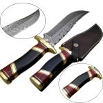 17" Damascus Steel Skinning Knife High Carbon Custom Made