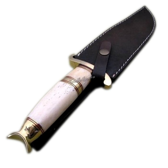 13.2" Bone Handle Damascus Knife High Carbon Steel Fantastic Rock Solid