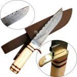 New Bone Handle Damascus Steel Knife Robust Pattern Carbon Steels 17"