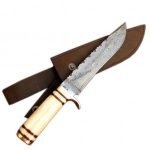 New Bone Handle Damascus Steel Knife Robust Pattern Carbon Steels 17"