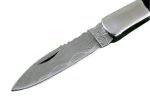 New Bull Horn Handle Damascus Folding Knife Bowie Hand Rare Art 4.5"