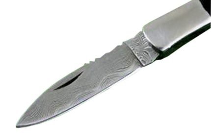 New Bull Horn Handle Damascus Folding Knife Bowie Hand Rare Art 4.5"