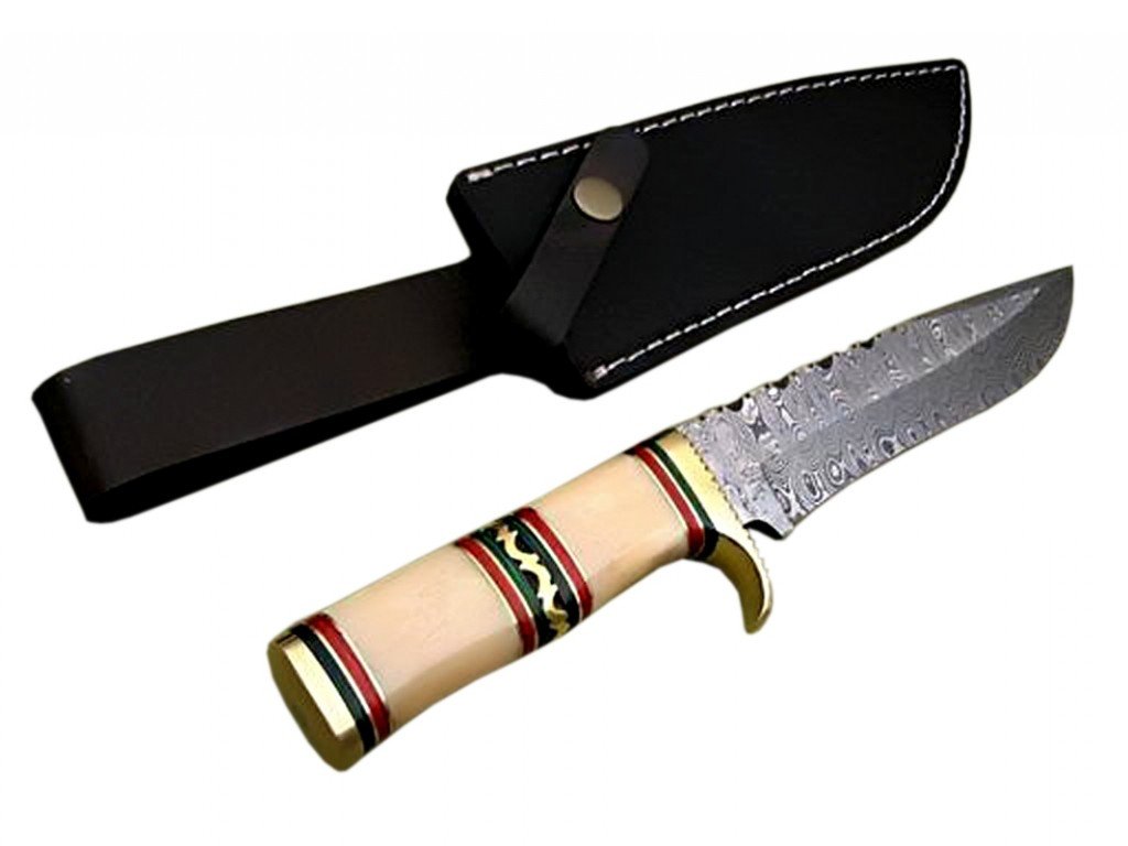 12" Handmade Bone Handle Damascus Knife Beautifully Handcrafted