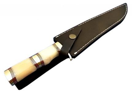 Handmade Damascus Steel Knife Buffalo Bone Excellent Finish 7.7"