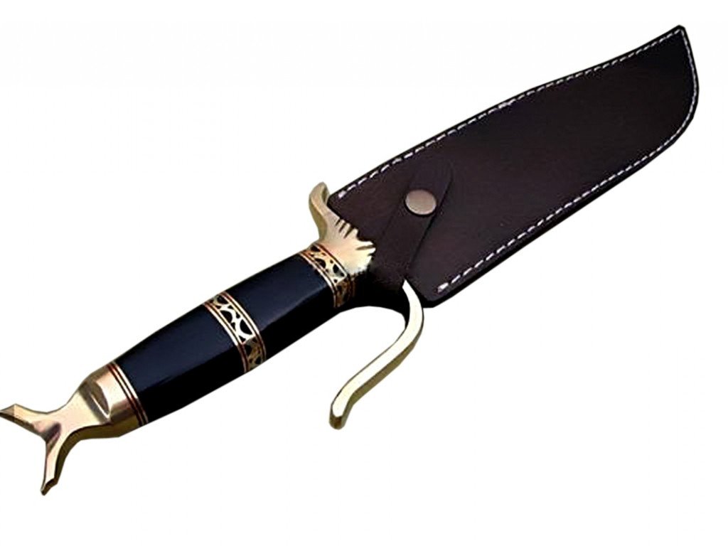 10.5" Damascus Steel Hunting Bowie Knife (red, Black) Dashing Looks