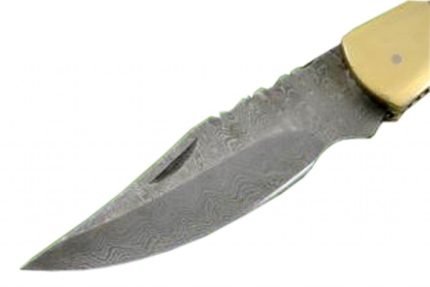 New Damascus Pen Clip Folding Knife Gorgeous Unique Handle 4.5"