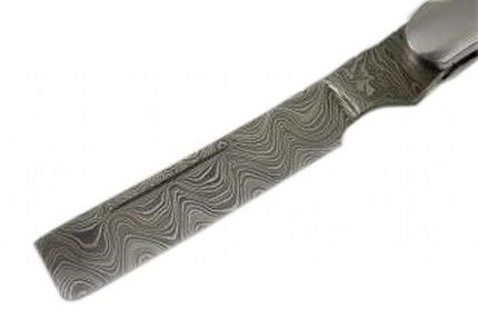 Damascus Steel Folding Razor Carbon Damascus Steel Perfect Holding