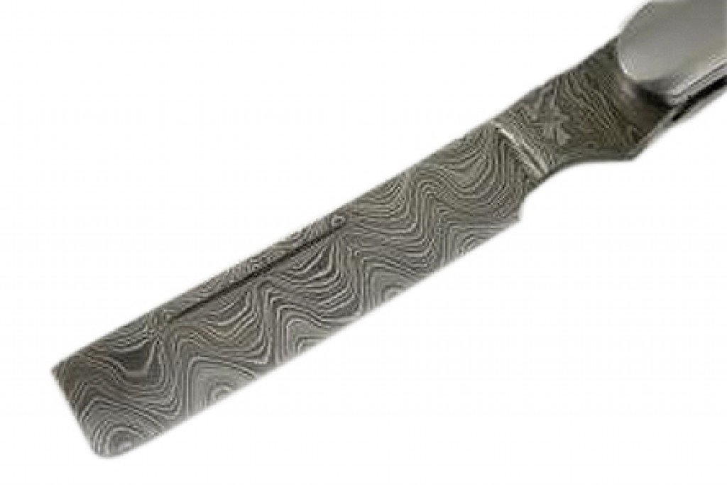 Damascus Steel Folding Razor Carbon Damascus Steel Perfect Holding